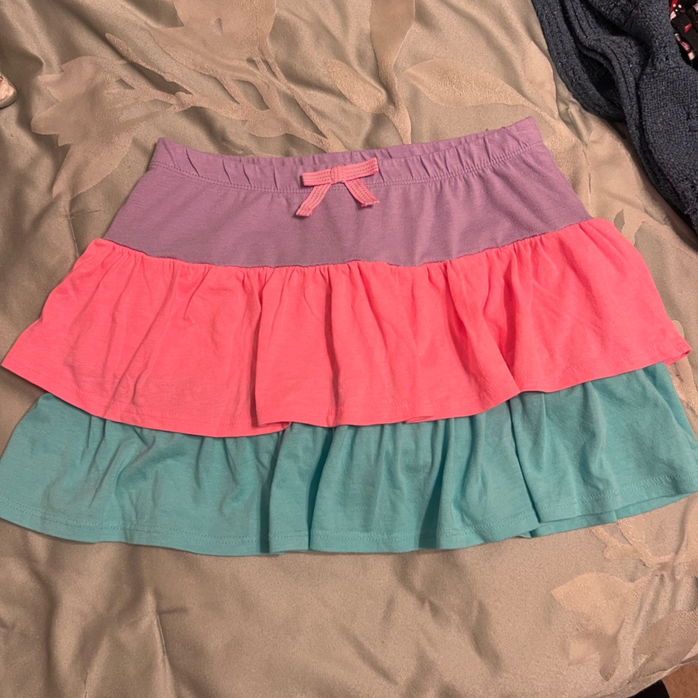 Tommy Bahama girls 10/12 Colorful pink, purple and teal Tiered Skort